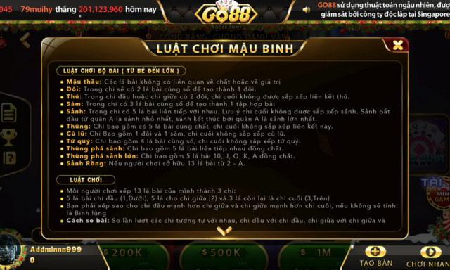 Luật tính chi trong binh xập xám